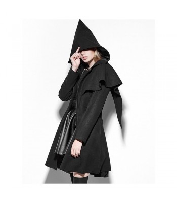 Women Gothic Lolita Zipper Hooded Witch Magic Cloak Coat